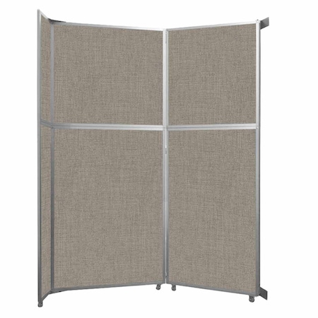 Versare Operable Wall Folding Room Divider 7'11" x 10'3/4" Warm Pebble Fabric 1070240-1
